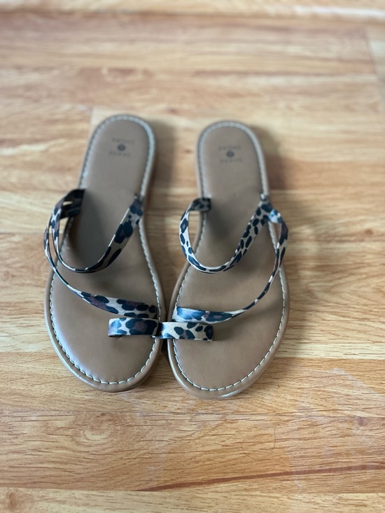 None Shoes - Woven Leopard Print Strap Sandal - Women's Tan Footbed